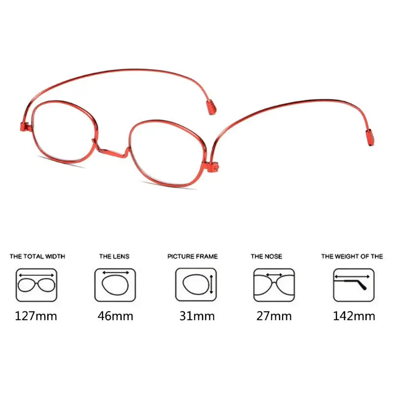 

Portable Anti-blue Reading Glasses Super Thin Personality Metal Folding Eyewear Resist Fatigue Hyperopia With Glasses Pocket