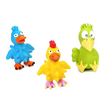 

New Products Natural Latex Screaming Chicken Dog Toy Sound Making Funny Vent Toy Standing guai jiao ji Pet Toy