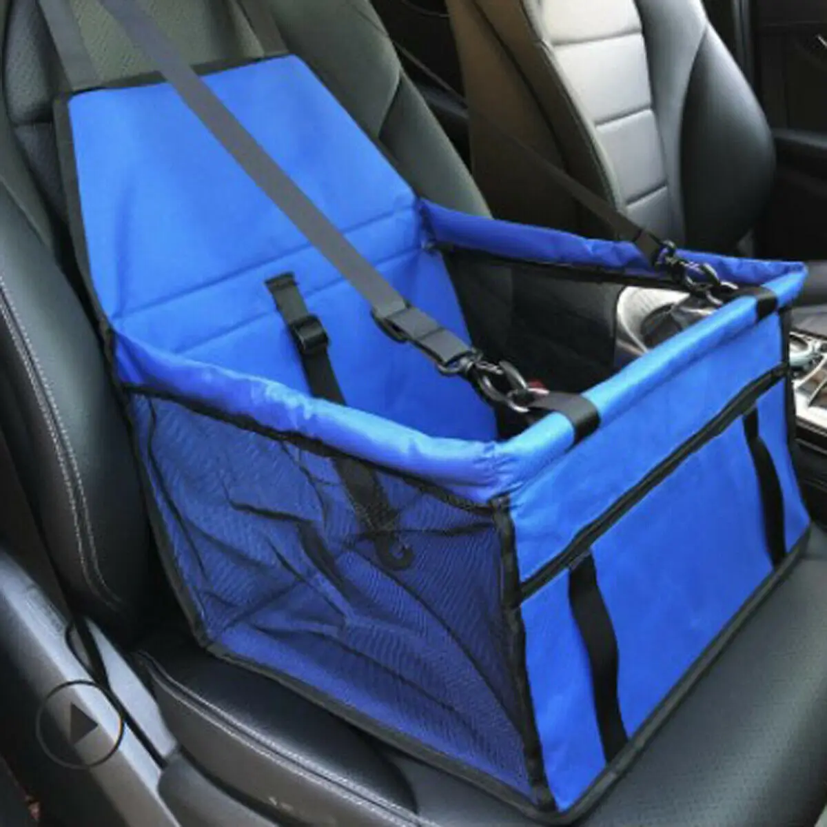 Luxury Car Seat& Carrier Cat Small Dog Pet Puppy Travel Cage Booster Oxford PVC Beschichtung Maschen Bags - Цвет: Синий