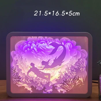 

Paper Carving Night Lights 3D Atmosphere Lamp LED Gift USB Home Living Room Bedroom Art Christmas Halloween Carved Decor Gift