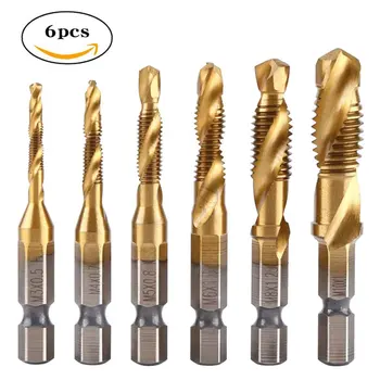 

6 pcs/set Multifunctional integrated compound tap screw machine 6542 Steel Coarse thread Internal chip removal