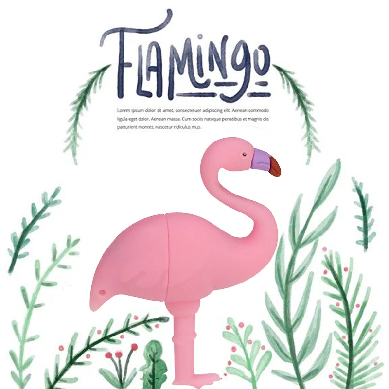 Pen Drive In Silicone Flamingo Usb Flash Drive 32Gb 16Gb 8Gb U Disk Simpatico Uccello Memory Stick Pendrive Chiave Impermeabile Usb Gif Per Bambini