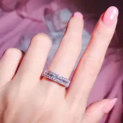 Цельное кольцо из белого золота 18 К, 0,5ct, бриллиантовое кольцо FG цвета для женщин