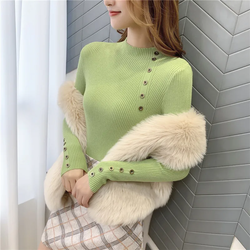 OHCLOTHING 9321 реальная съемка новая кнопка вязаный эластичный джемпер 25-1st пол, 4 строки, 5 полок