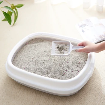

Portable Anti-Splash Toilet Bedpan Cat Litter Box With Scoop PlasticSupply Plastic Cat Excrement Training Sandbox Pet Products