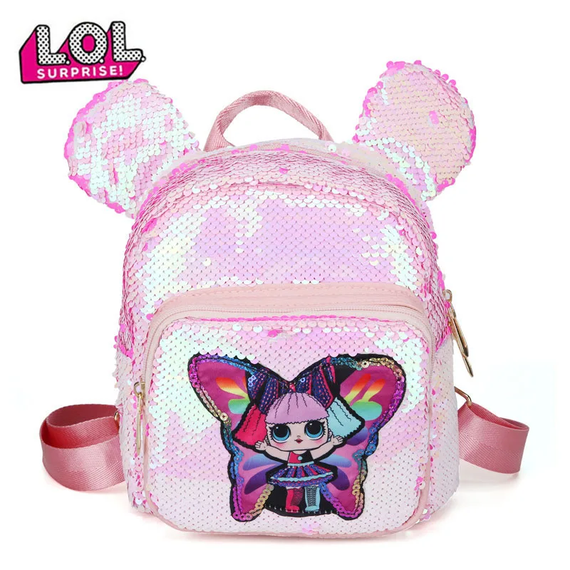 

LOL Surprise Doll Backpack with Sequins Cute Cartoon 2019 Summer Women Backpack Girls Laser Sequin Children Bag 2S19