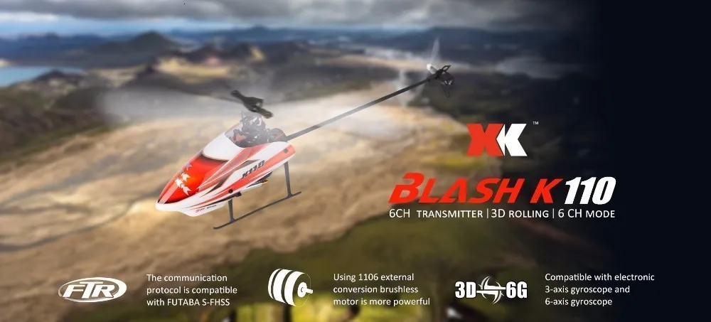 Wltoys XK K110 Blash 6CH бесщеточный 3D6G Радиоуправляемый вертолет RTF радиоуправляемая игрушка VS V977 V988 Радиоуправляемый Дрон