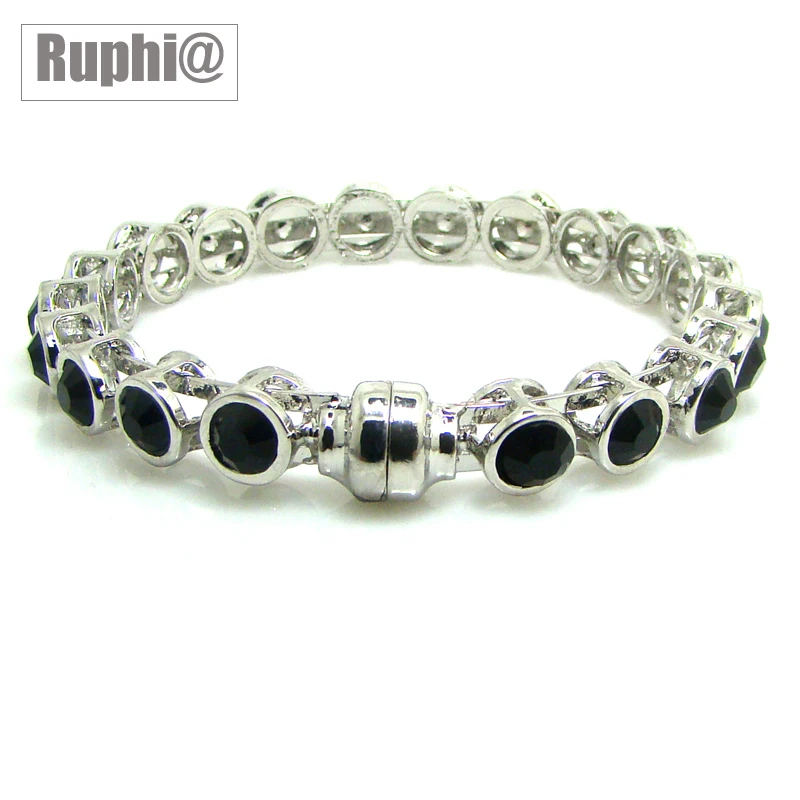 Magnetic Stone Clasp Closure Open Bangle Bracelet For Women Double Strength Cuff Wristband Coil Bracelets Fashion Jewelry | Украшения и