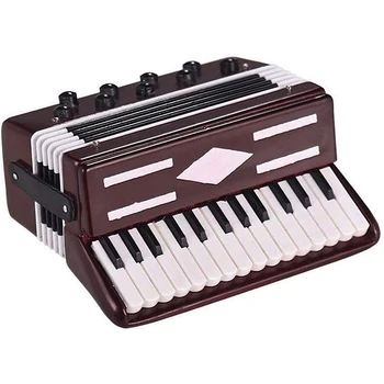 

Mini Accordion Model Home Desktop Music Instrument Decoration Ornaments Music Gift with Storage Case