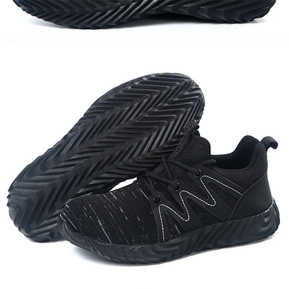 Outdoor Breathable Fly-knit Work Shoes; Non-slip Deodorant Men's Boots; Anti-smashing Anti-piercing Indestructible Safety Shoes