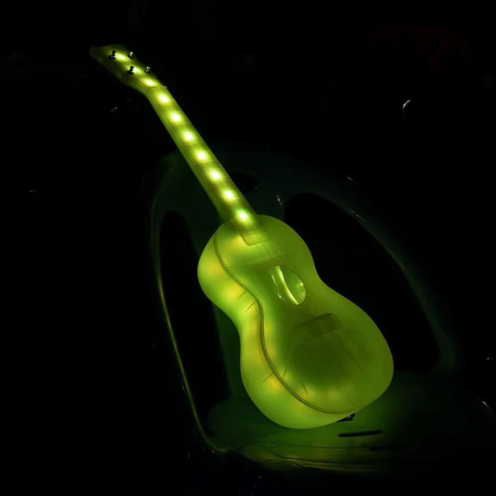 Гавайская гитара 23 дюймов световой миниатюрная гитара укулеле концерт обесцвеченными Смарт укулеле дорожная миниатюрная гитара укулеле-анти-сломаны Поликарбонат миниатюрная гитара укулеле с сумкой в комплекте