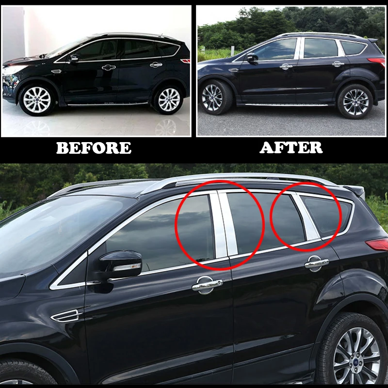 Для Ford Escape Kuga 2 Mk2 2013 из нержавеющей стали окна столбы стойки хромированная отделка крышка молдинг украшения