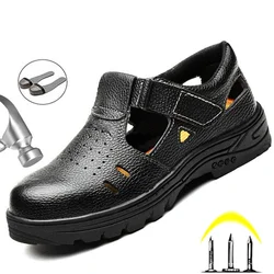 Chaussures de sécurité respirantes et légères pour hommes, sandales de travail à embout en acier, bottes de sécurité Anti écrasement pour Construction 