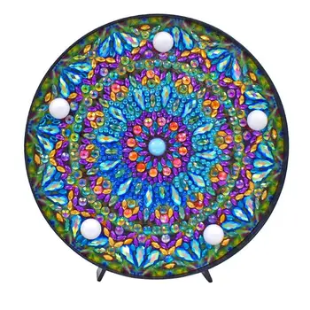 

Best 5D Diy Mandala Full Drill Diamond Painting Light Lamp Rhinestone Embroidery Special Shape Drill Led Diamond Painting Lamp