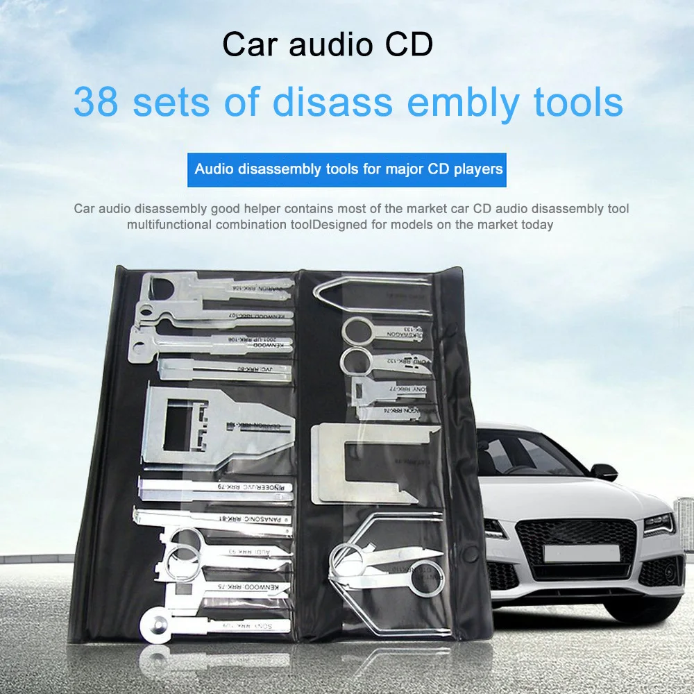 Juego de Herramientas de desmontaje para coche, llaves de de Radio Din, ganchos en U, llave hexagonal, llave pentagónica, Audio, de vehículos, 38 unids/set - AliExpress