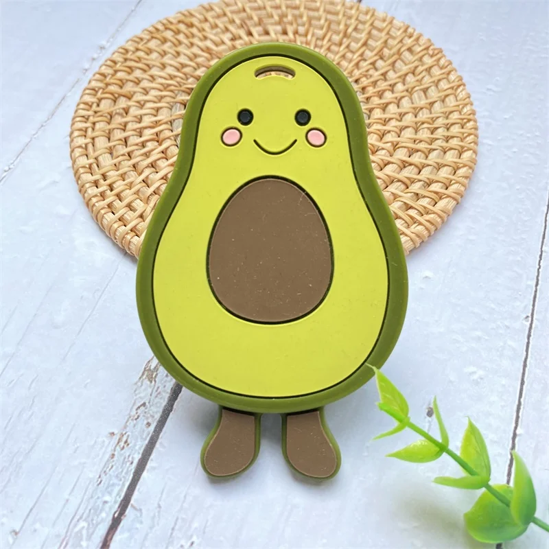 1PCS Baby Silicone Teether Cartoon Avocado Food Grade Silicone beads DIY Teething Toys For Teeth Tiny Rod Baby Teethers Gift 2