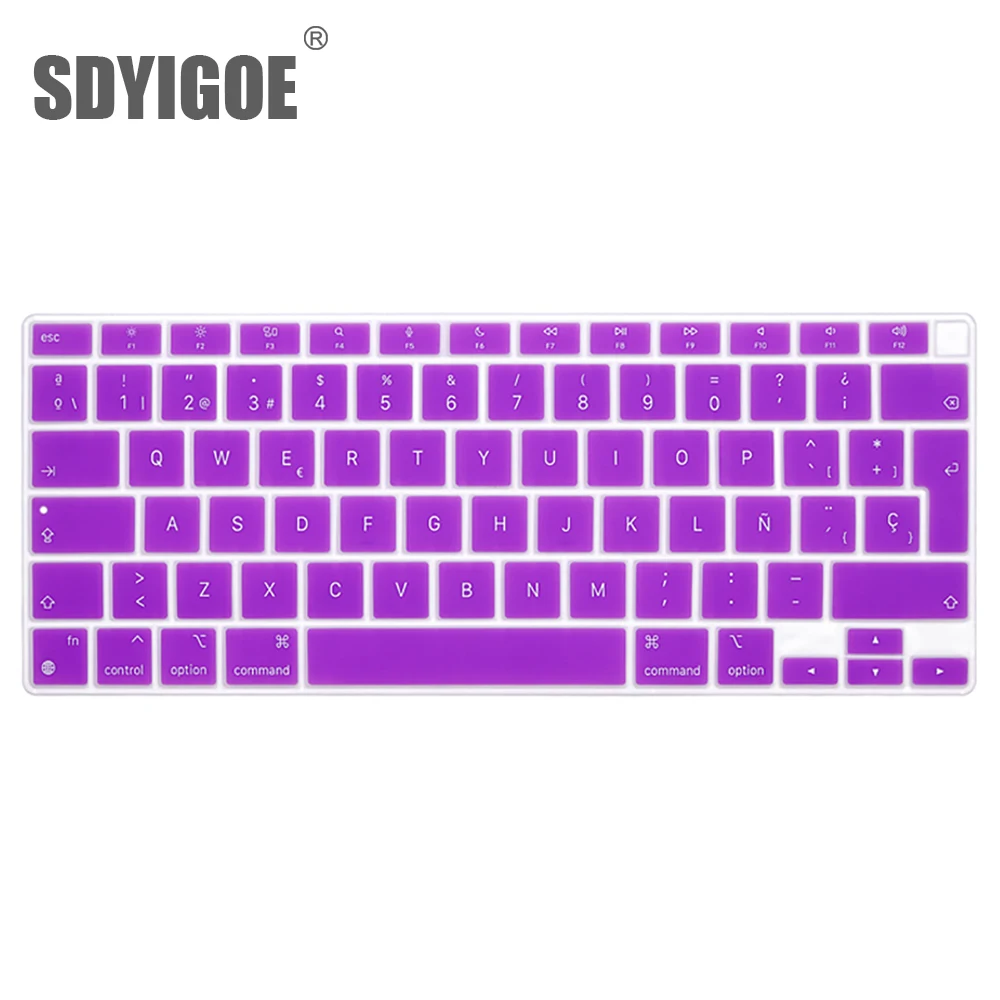 

Laptop Keyboard Cover For Macbook Air13 13.3 A2337 color silicone Protective film keyboard case Chile Spain Peru Mexico letter