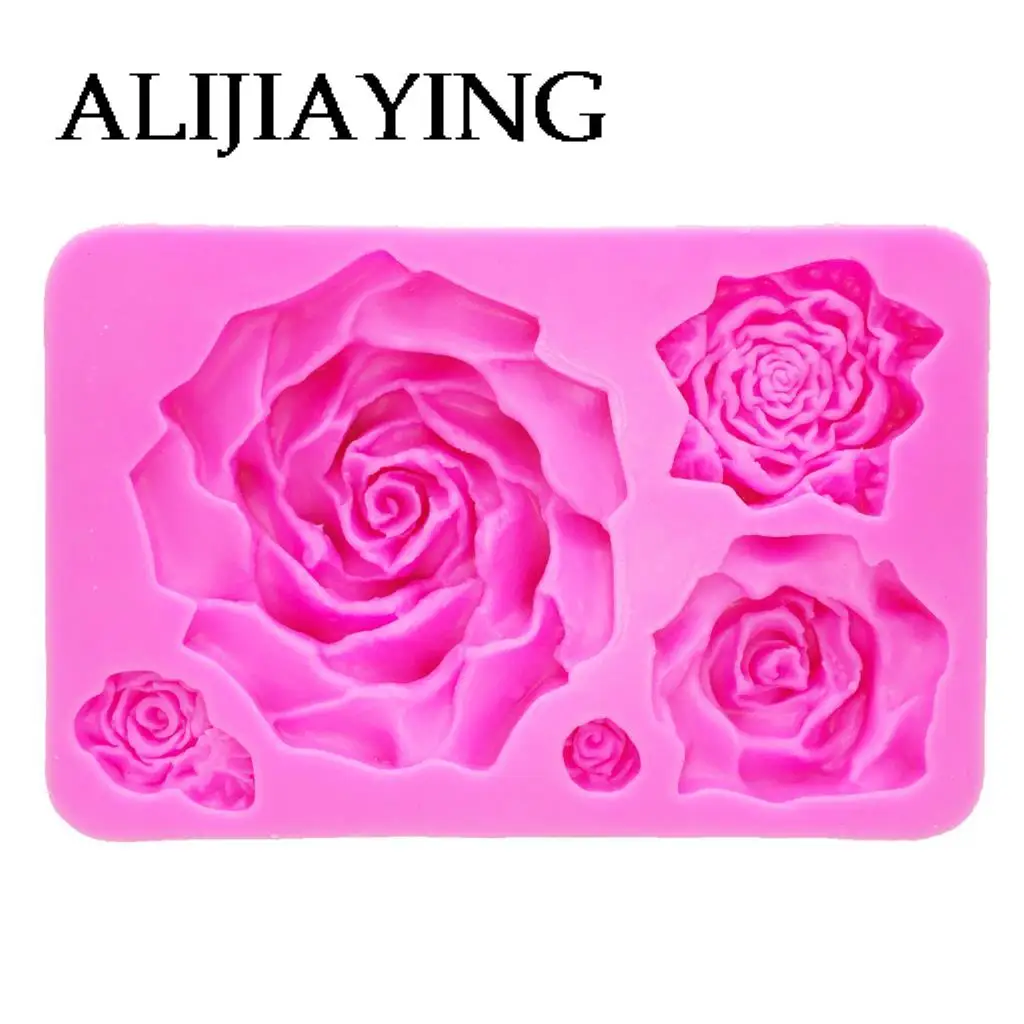 3D rose flower silicone fondant mold cake decor chocolate sugarcraft baking JH 