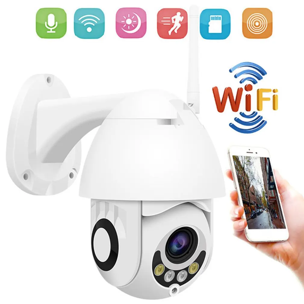 1080P H.265 Скорость купол на открытом воздухе, Wi-Fi, Беспроводной панорамная Регулируемая IP Камера 2 Way аудио SD Карты ИК ночного видения IP onvif-видео Камеры скрытого видеонаблюдения