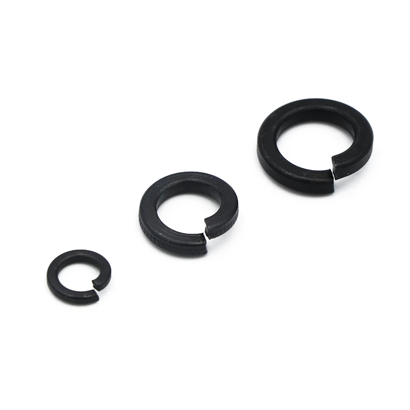 Black Steel Spring Lock Washer Metal Car Elastic Gasket Split Lock Shim