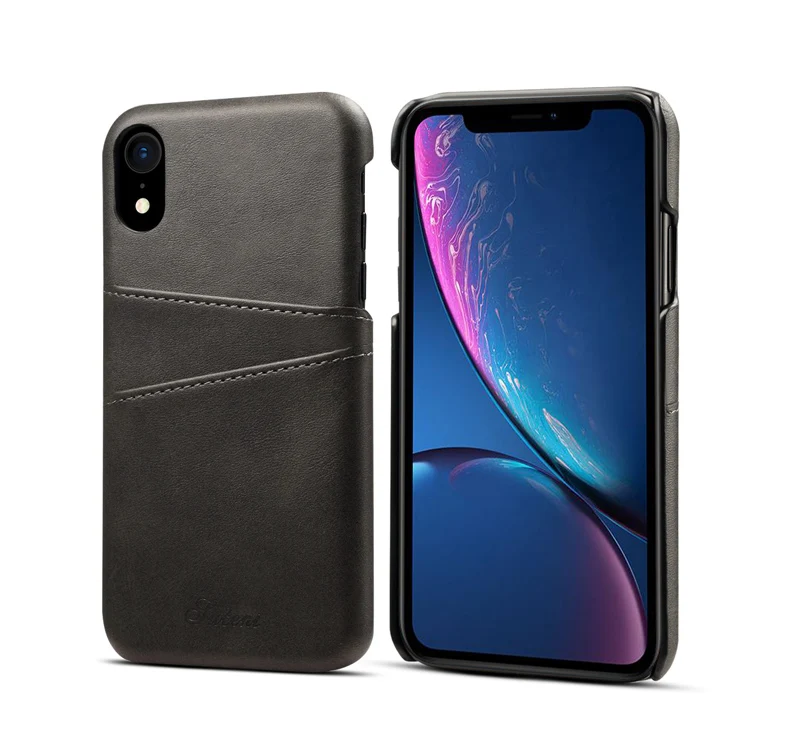 Чехол для Телефона iPhone X XR XS MAX, Роскошный чехол из искусственной кожи для мобильного телефона, кредитный держатель для карт