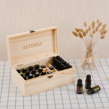 

25 Grids Wooden Storage Box Organizer For Essential Oil Carrying Case Aromatherapy Container Treasure Jewelry Storage Box