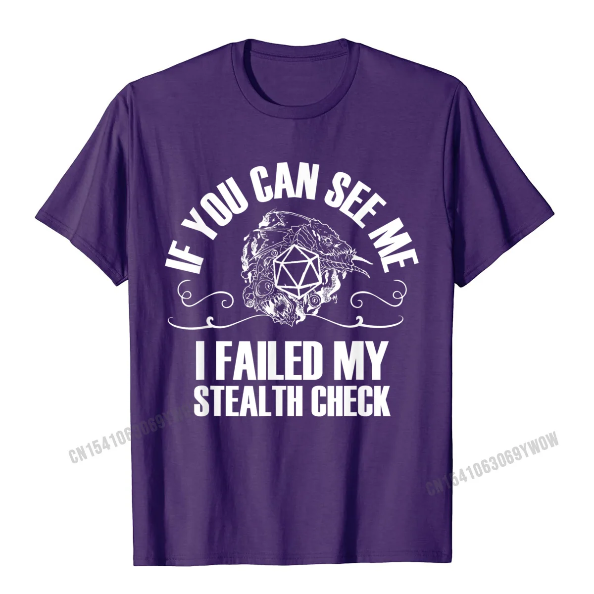 2021 Hot Sale Men T-Shirt O Neck Short Sleeve 100% Cotton Design Tees Printed On T Shirts Wholesale If You Can See Me I Failed My Stealth Check Funny Gaming T-Shirt__919 purple