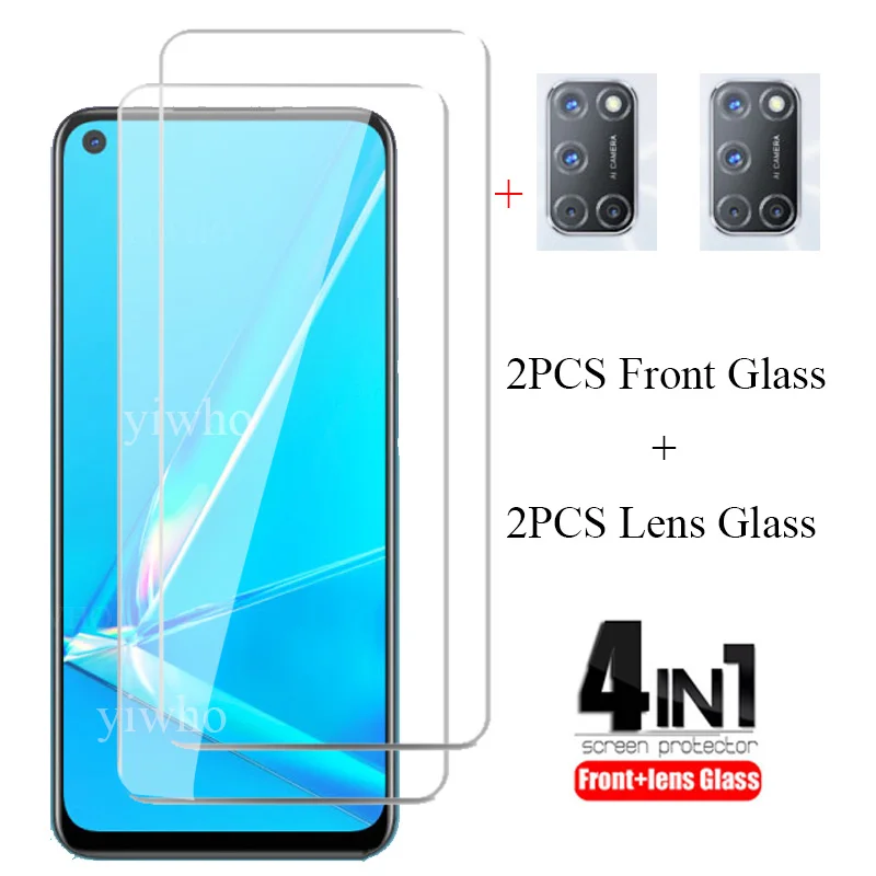 

4 In 1 Tempered Protective Glass on For Oppo A92 A71 A52 Screen Protector for Oppo A 92 72 52 a5 a9 2020 Camera Lens 6.5 Inch