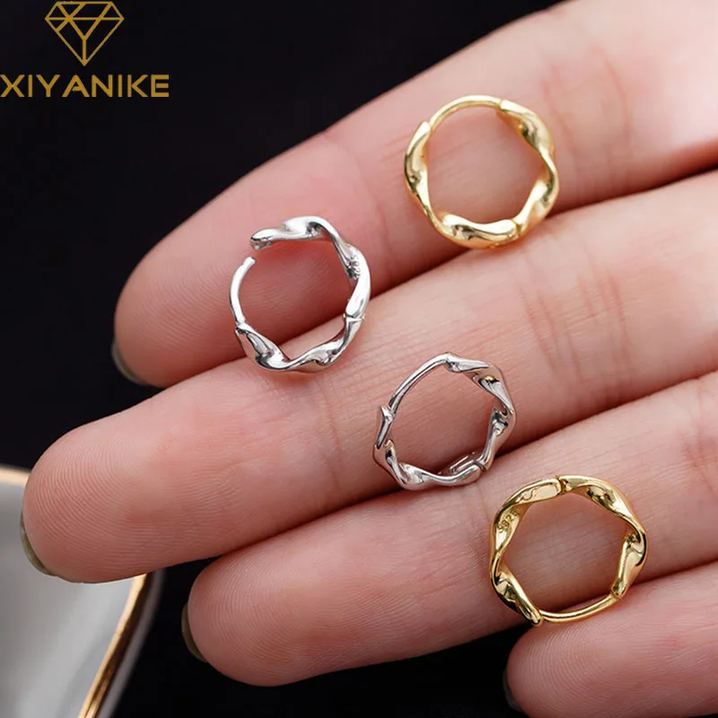 Витые серьги XIYANIKE из серебра 925 пробы горячая Распродажа | Украшения и аксессуары