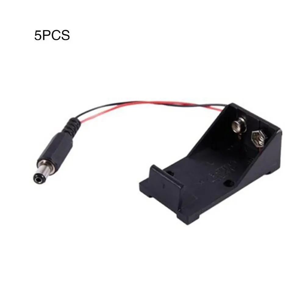 

5Pcs 9V Battery Holder Case Plug 5.5 X 2.1Mm For Arduino Breadboard Power Supply 9V Battery Case Power Supply