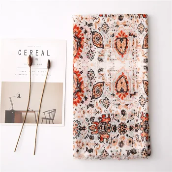 

шарф женский women hijab scarf female ROMANTIC BOHO Print Shawls and Wraps Lady Luxury Brand Warm Pashmina Caps