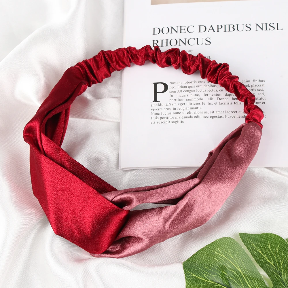 

Simple Fashion Women Cotton Solid Hairband Elastic Hair Band Retro Cross Headbands Bandanas Satin Hair Rope Hair Accessories