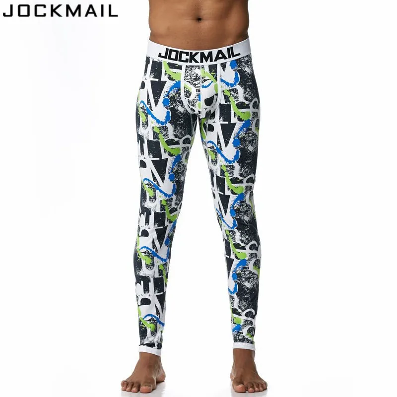 JOCKMAIL, Брендовые мужские кальсоны, хлопковые леггинсы с принтом, термобелье, cueca, гей, мужское термо нижнее белье, кальсоны, трусы