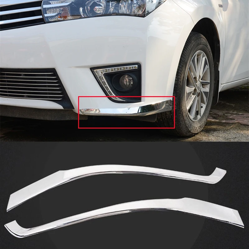 

For Toyota Corolla euro Front Fog Lights Bumper Lower Corner Guard Protector Strip Cover Trim 2 Pcs Fit 15 16 17 18 Auto parts