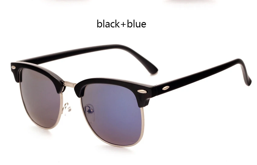 Black Blue LEONLION полуметаллические солнцезащитные очки для мужчин и женщин, брендовые дизайнерские очки, зеркальные солнцезащитные очки, модные Gafas Oculos De Sol, классические - Цвет линз: Black Blue