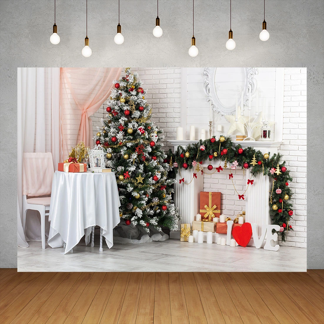 10X6.5FT-Christmas Tree Children Photography Backdrops Gift Socks Photo Studio Background 