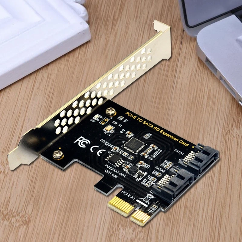 AAAJ-PCI Express SATA 3 контроллер карты, 2 порта PCIe SATA III 6 ГБ/сек. внутренний адаптер конвертер для настольного ПК поддержка SSD и HD