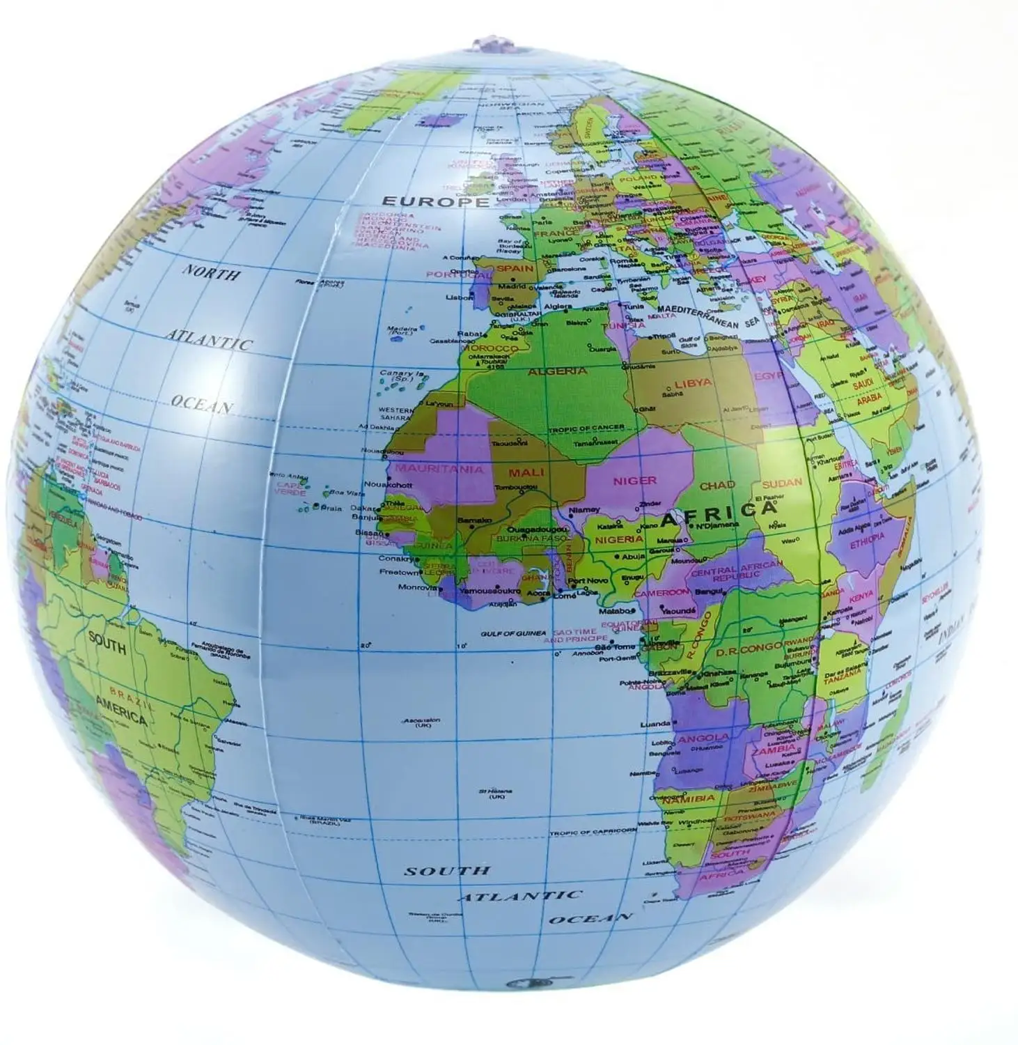 Great for Kids Inflatable 11 Inch Educational World Map Globe Beach Ball 