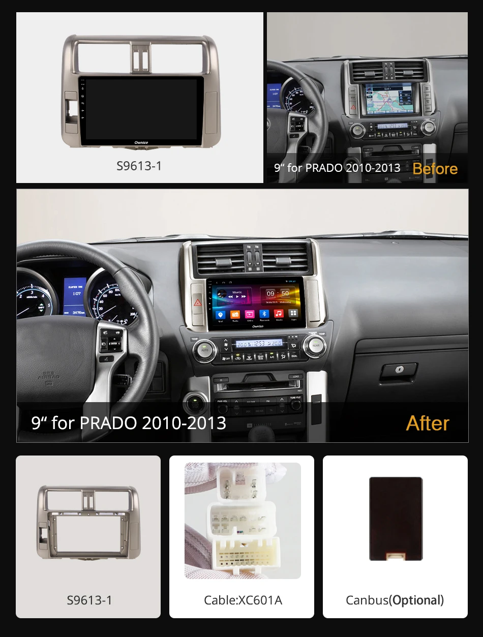  Ownice 4G Android 9.0 Car Radio GPS k3 k5 k6 For Toyota Prado 150 2010 2011 2012 2013 - 2016 DVD 36
