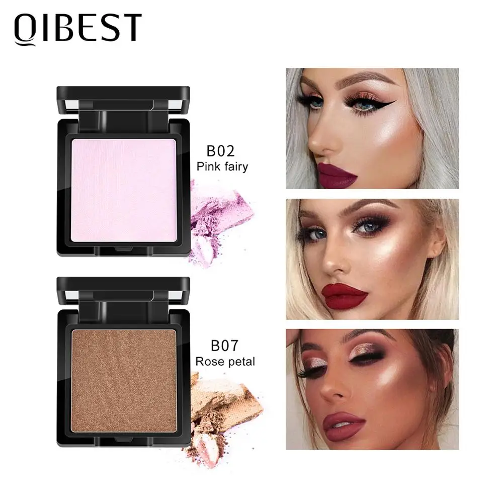 

QIBEST Highlighter Bronzer Palette Face Makeup Contour Glow Long Lasting Shimmer Illuminator Highlighter Powder Shining Cosmetic