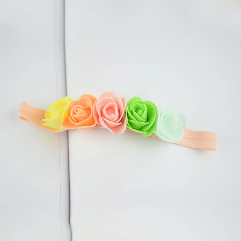 Яркие цвета для детей ясельного возраста милый DIY цветок ребенок девочка ручной работы 1 шт. фото инструменты новорожденный Эластичный регулируемый Прекрасный 5 цветов - Цвет: Colorful2