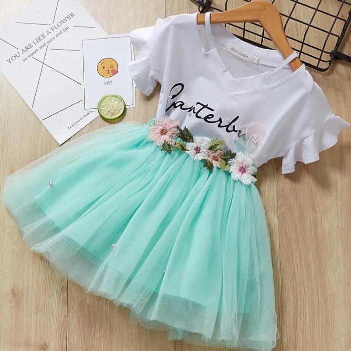 Кружевное платье для девочек коллекция года, летнее платье-пачка принцессы без рукавов с большим бантом, Детские платья для девочек вечерние платья для дня рождения, Vestidos, для детей возрастом от 1 года до 12 лет - Цвет: green