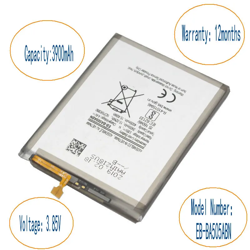ISkyamS 2x3900 mAh EB-BA505ABU EB-BA505ABN Замена батареи телефона для samsung Galaxy A50 A505F SM-A505F