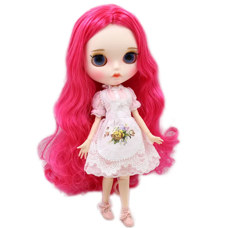 Ледяной обнаженный Blyth кукла No. BL1290 фуксия волосы резные губы матовая индивидуальные лица сустава тела 1/6 bjd