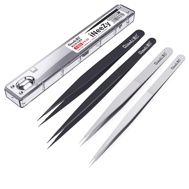 

Qianli Precision Non-Magnetic Tweezers High Hardness Stainless Steel Forceps for Phone Motherboard Chip Flying Wire Repair Tools