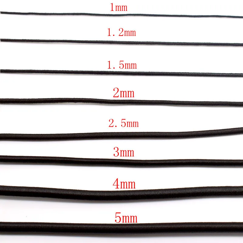5M/borsa 2/2.5mm Rotondo Filo Elastico Corda Elastico Elastici Linea Elastica per Vestiti Fai da Te Indumento Accessori per Cucire-Bianco,2mm