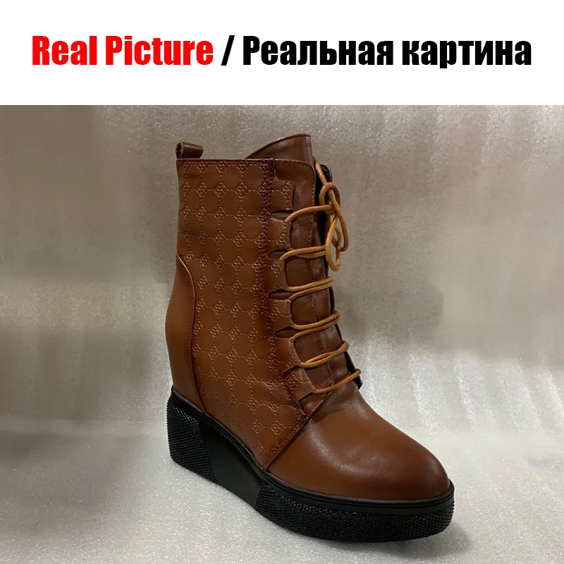 DORATASIA/Новинка; Брендовая женская обувь из натуральной кожи, визуально увеличивающая рост; женские вечерние ботильоны из органической кожи; сезон осень-зима; большие размеры 32-40