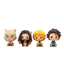 

Q Version Hot Toys for Children From 8 To 10 Years Old Figurine Demon Slayer Figure Original Gifts Sitting Kawaii PVC Toy Girl