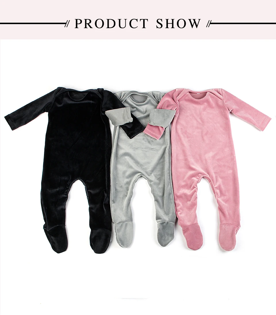 Комбинезоны с длинными рукавами для новорожденных мальчиков и девочек, мягкие теплые бархатные тянущиеся ползунки, детские ползунки, боди, одежда
