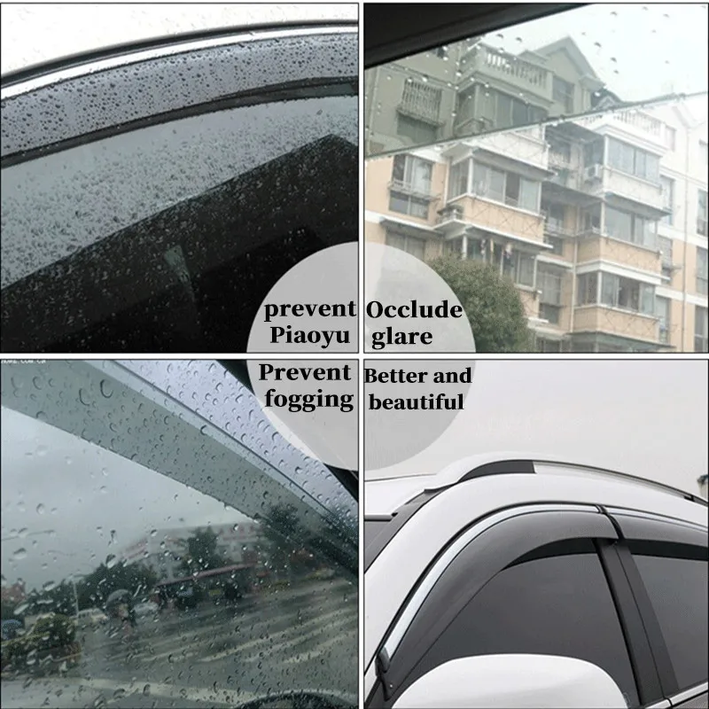 FOR Mercedes Benz C class W204 2007-2010 car rain shield deflectors awning trim cover exterior car-styling accessories parts